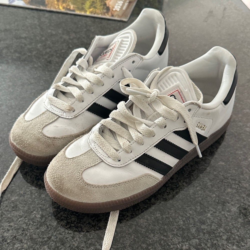 Adidas White and Black Samba Sneakers